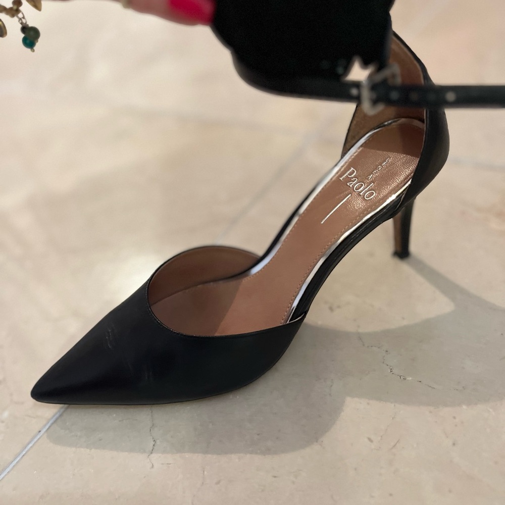 Paolo Black Stiletto Heels Elegant Design